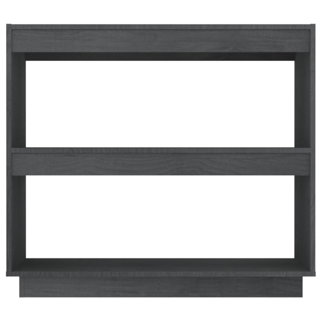 bogreol 80x35x71 cm massivt fyrretræ grå