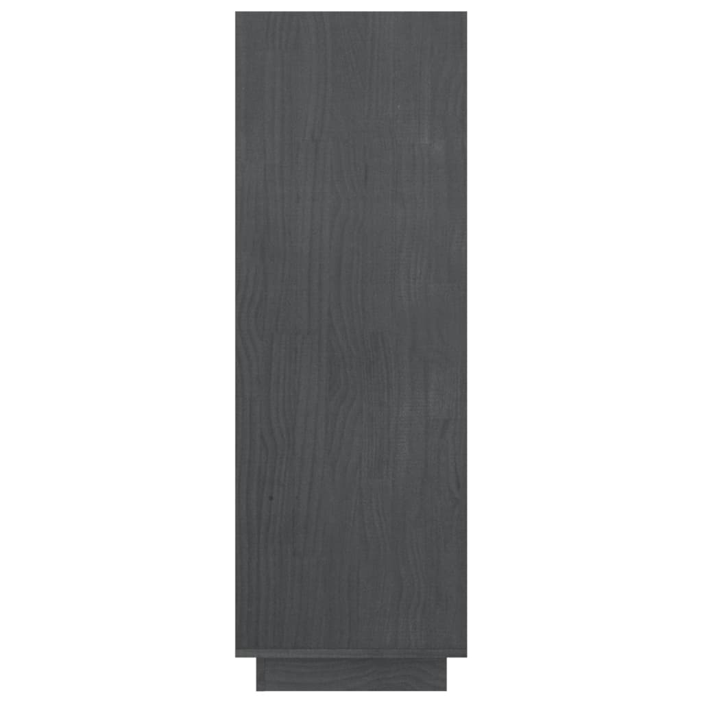 bogreol/rumdeler 80x35x103 cm massivt fyrretræ grå