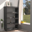 bogreol/rumdeler 80x35x135 cm massivt fyrretræ grå