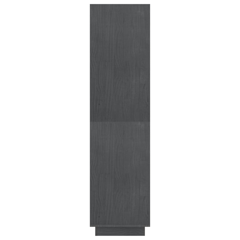 bogreol/rumdeler 80x35x135 cm massivt fyrretræ grå