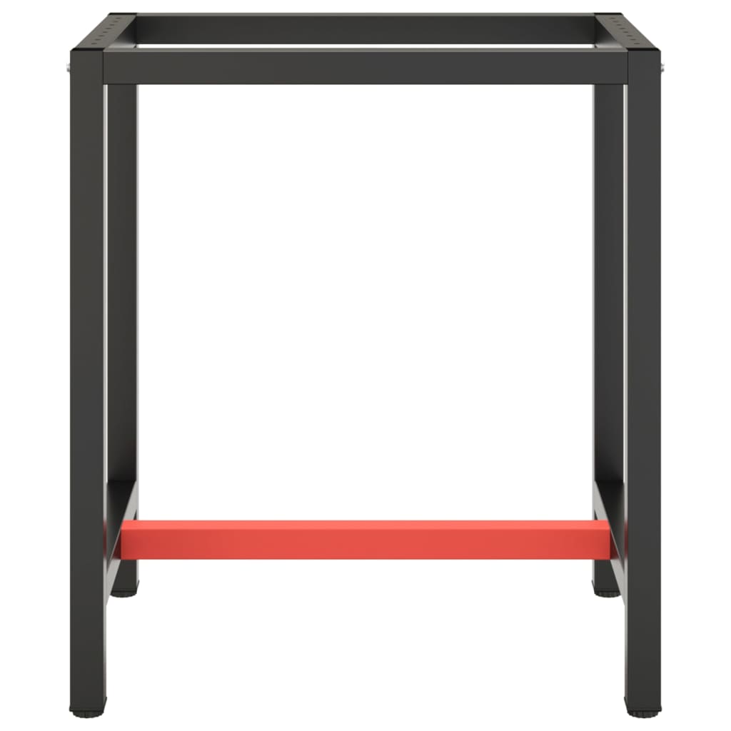 stel til arbejdsbænk 70x50x79 cm metal mat sort og mat rød