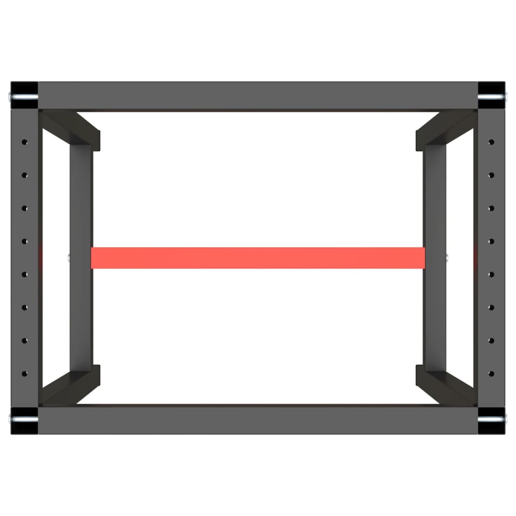 stel til arbejdsbænk 70x50x79 cm metal mat sort og mat rød