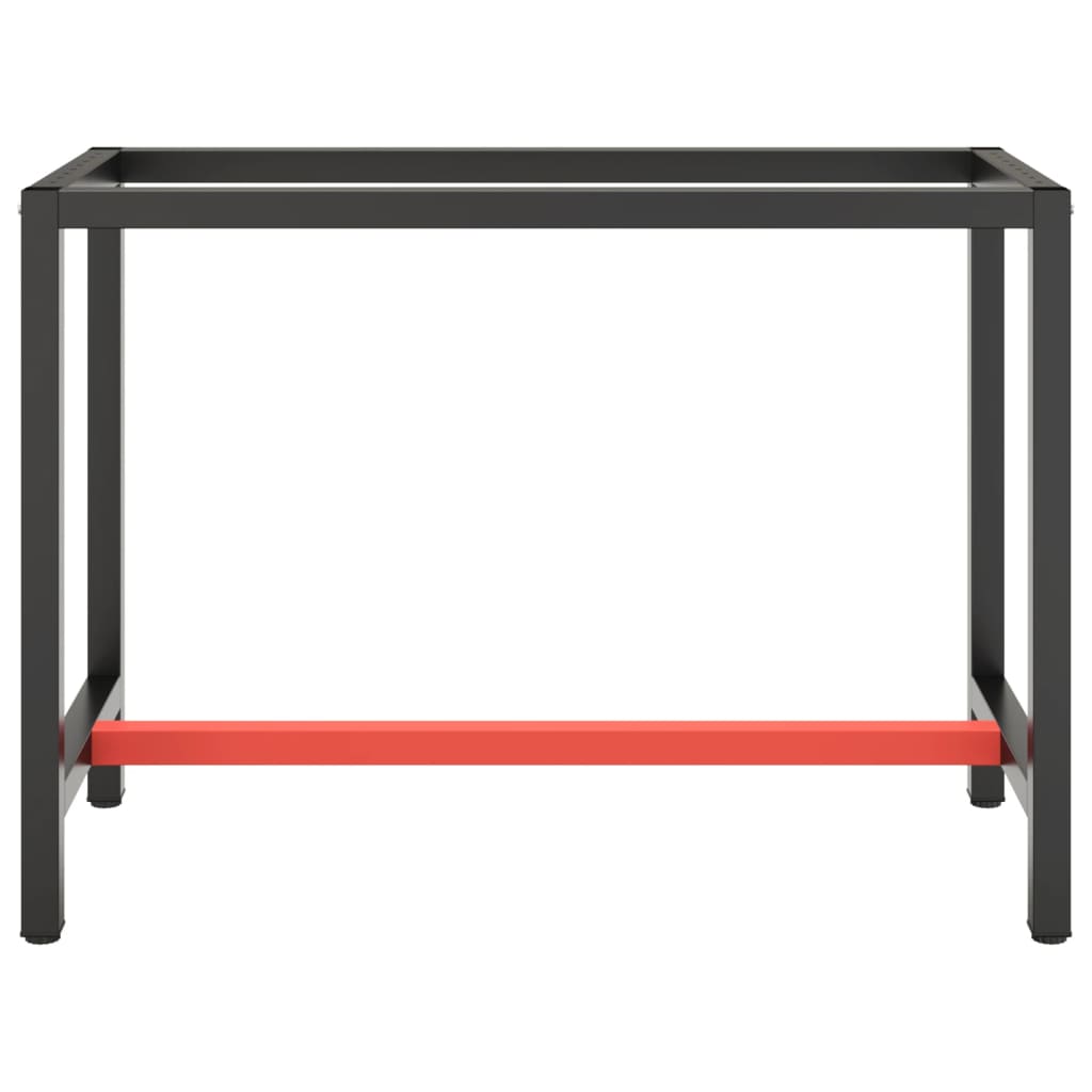 stel til arbejdsbænk 110x50x79 cm metal mat sort og mat rød