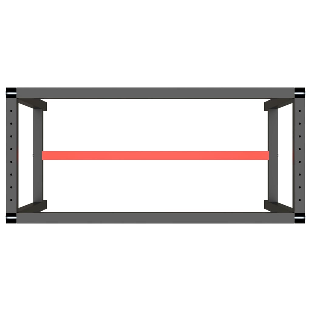 stel til arbejdsbænk 110x50x79 cm metal mat sort og mat rød