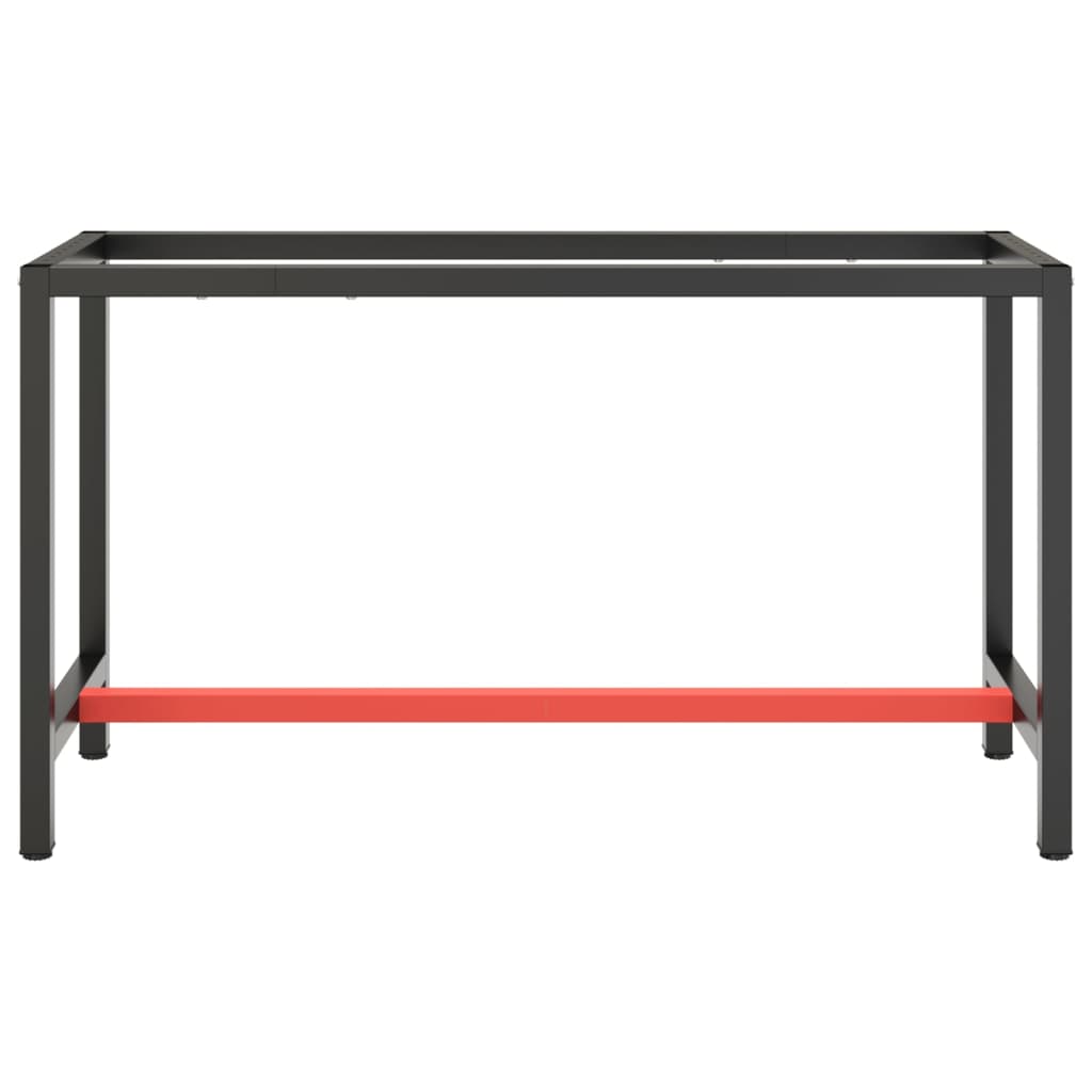 stel til arbejdsbænk 140x50x79 cm metal mat sort og mat rød