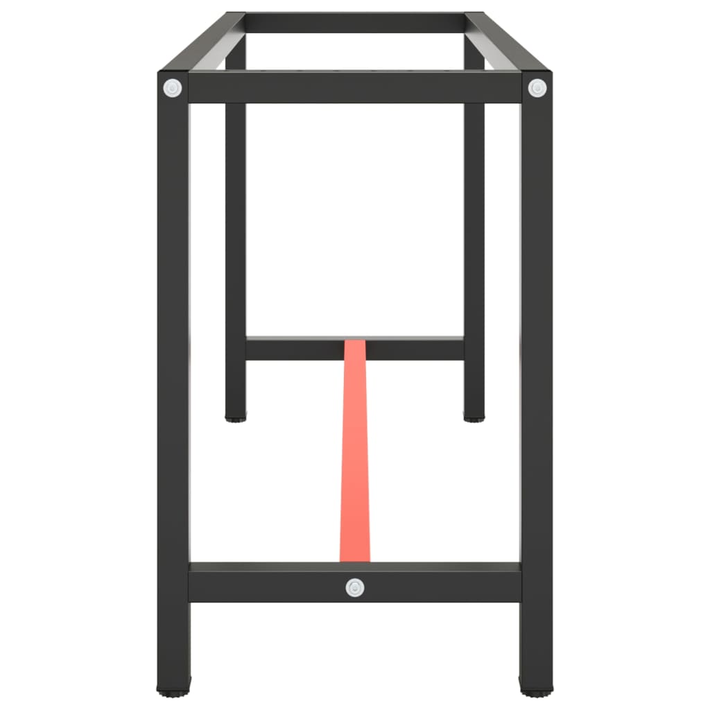 stel til arbejdsbænk 140x50x79 cm metal mat sort og mat rød