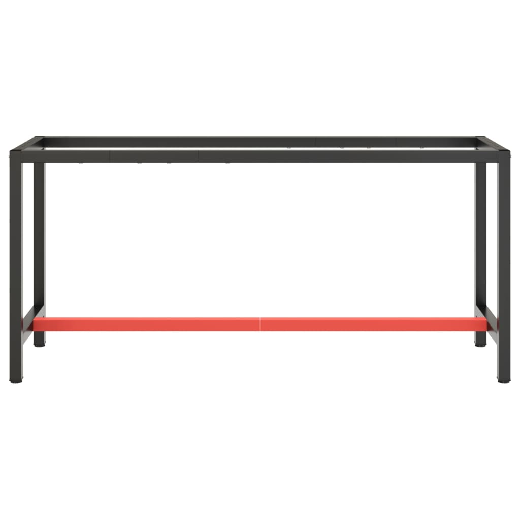 stel til arbejdsbænk 170x50x79 cm metal mat sort og mat rød