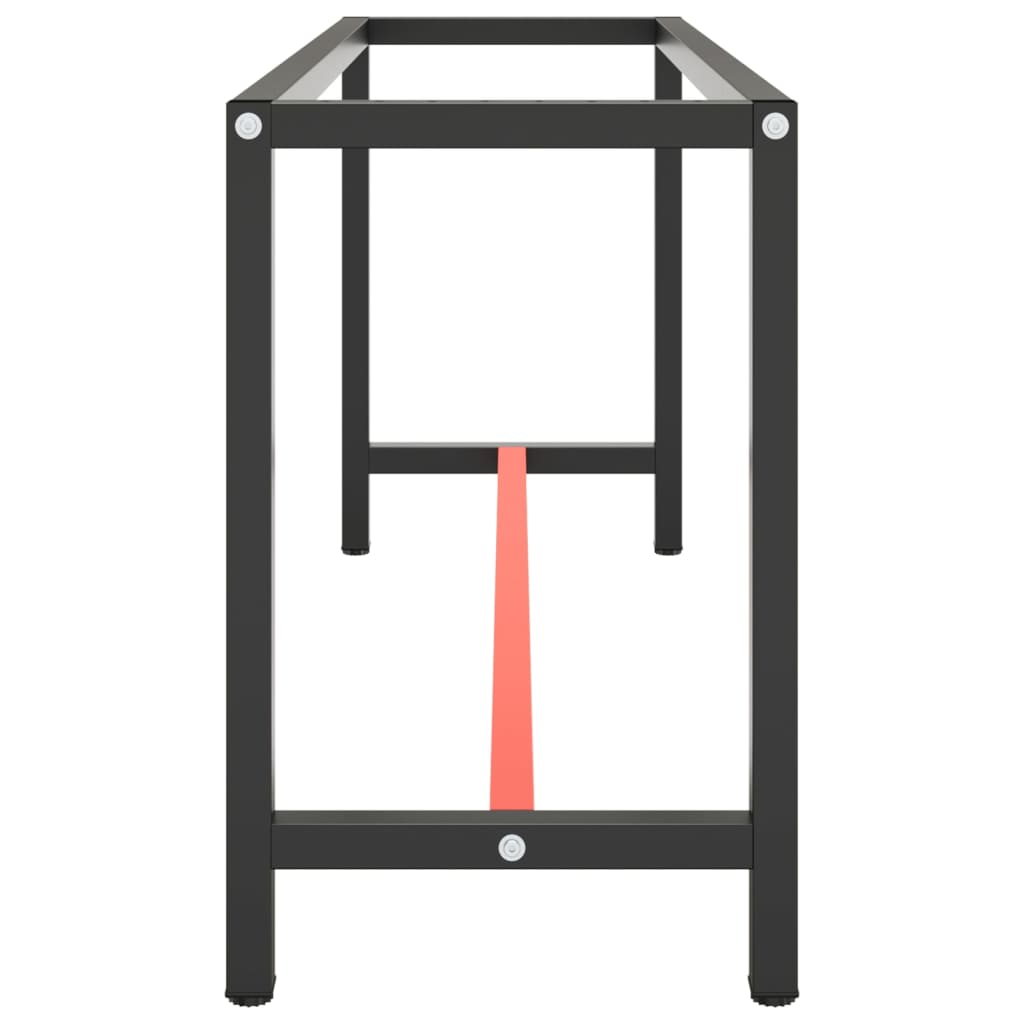 stel til arbejdsbænk 170x50x79 cm metal mat sort og mat rød