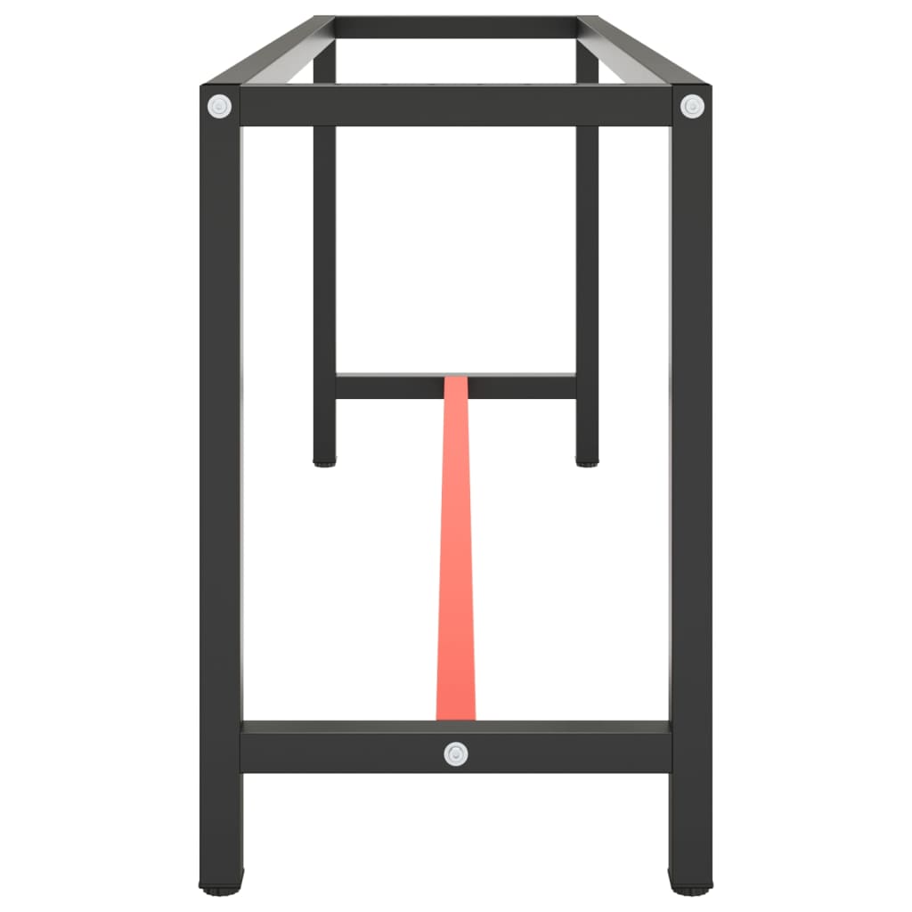 stel til arbejdsbænk 190x50x79 cm metal mat sort og mat rød
