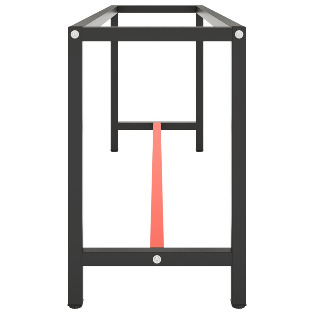 stel til arbejdsbænk 210x50x79 cm metal mat sort og mat rød