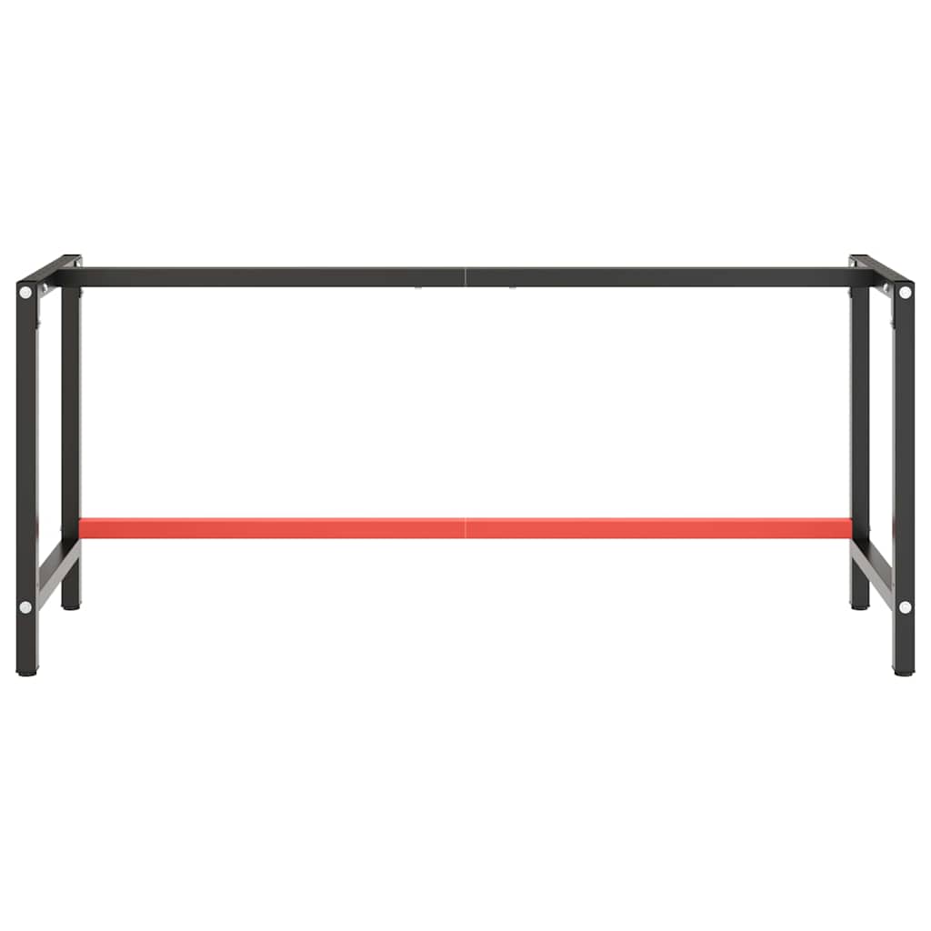 stel til arbejdsbænk 180x57x79 cm metal mat sort og mat rød