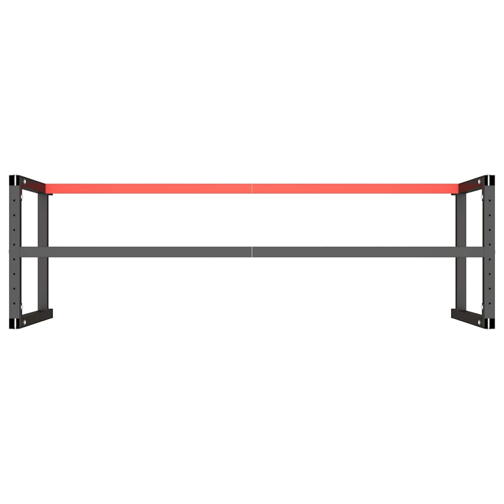 stel til arbejdsbænk 180x57x79 cm metal mat sort og mat rød