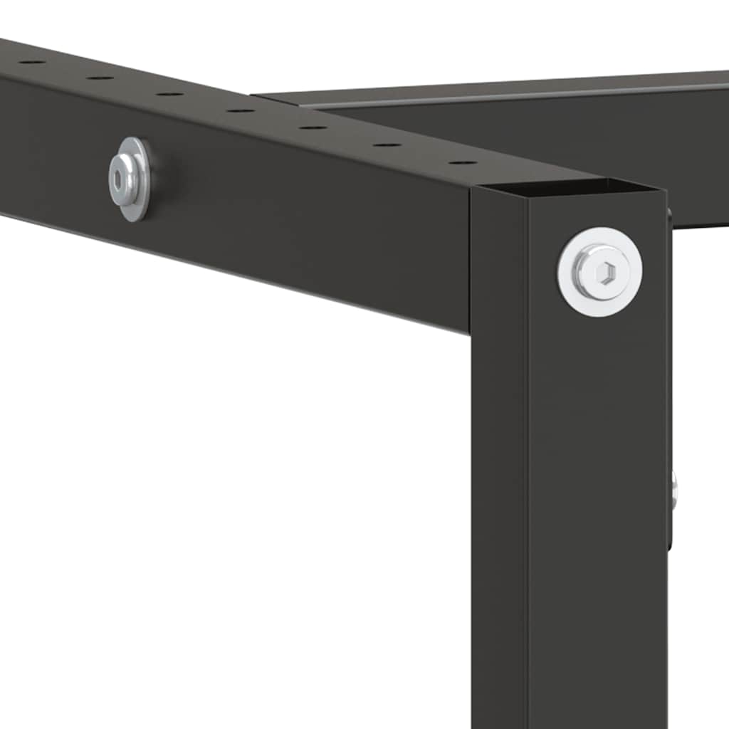 stel til arbejdsbænk 180x57x79 cm metal mat sort og mat rød