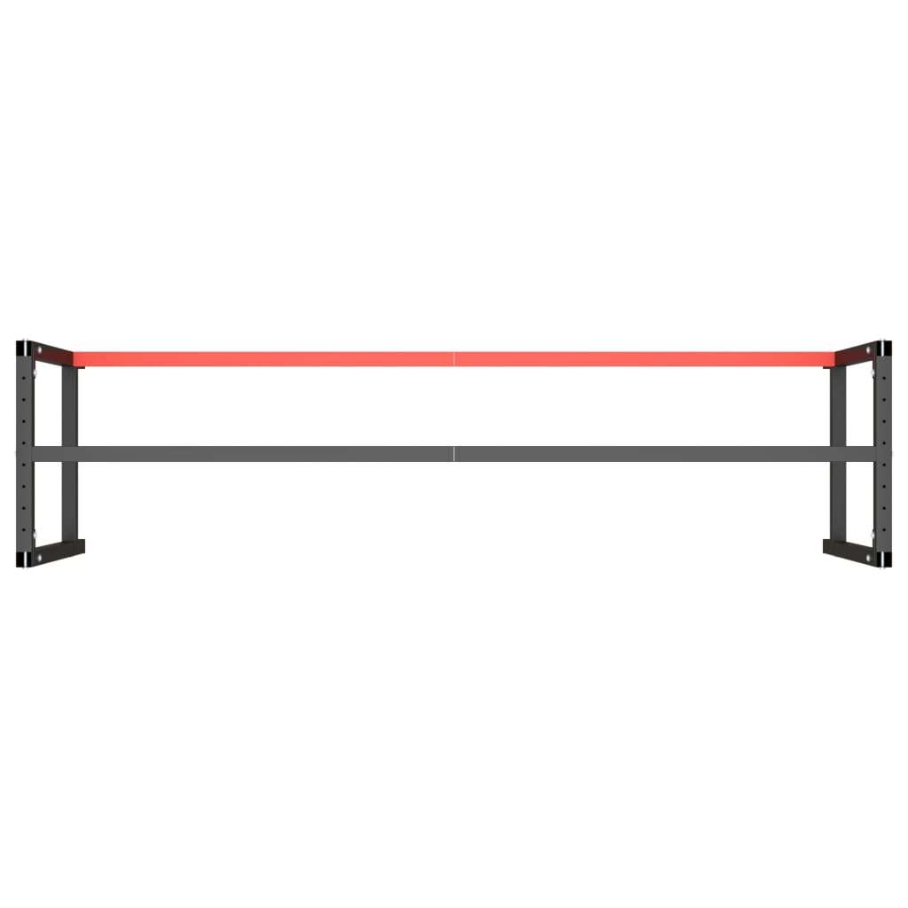 stel til arbejdsbænk 220x57x79 cm metal mat sort og mat rød