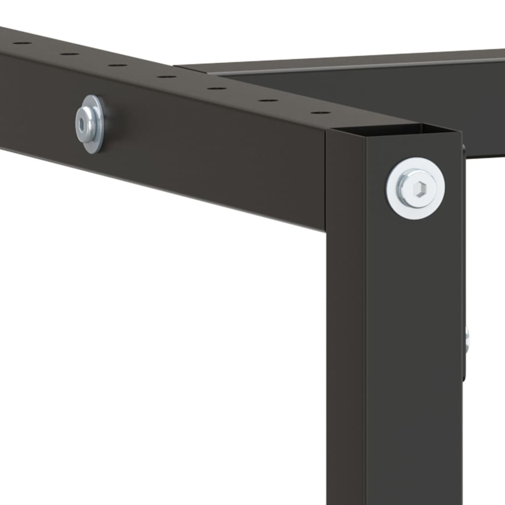 stel til arbejdsbænk 220x57x79 cm metal mat sort og mat rød