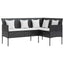 sofasæt med hynder 5 dele L-facon polyrattan sort