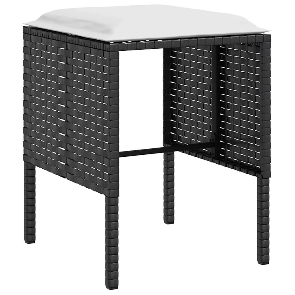 sofasæt med hynder 5 dele L-facon polyrattan sort