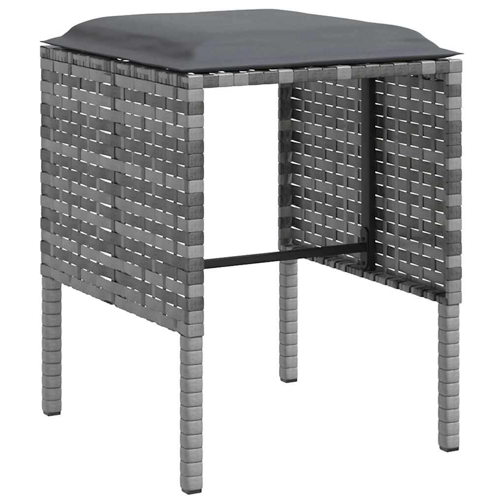sofasæt med hynder 5 dele L-facon polyrattan grå