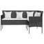 L-formet sofa med hynder polyrattan sort