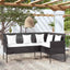 L-formet sofa med hynder polyrattan sort