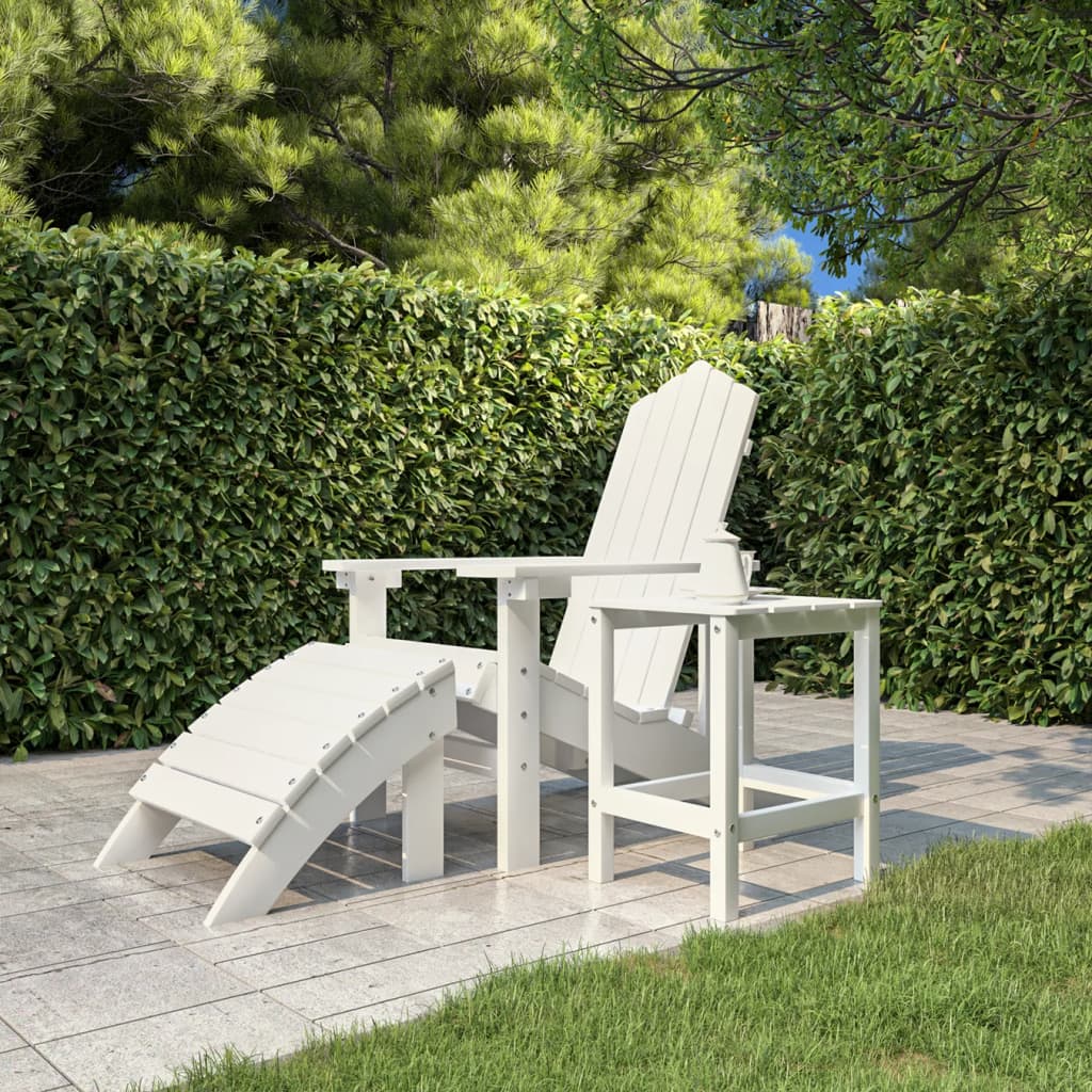 Adirondack-havebord 38x38x46 HDPE hvid