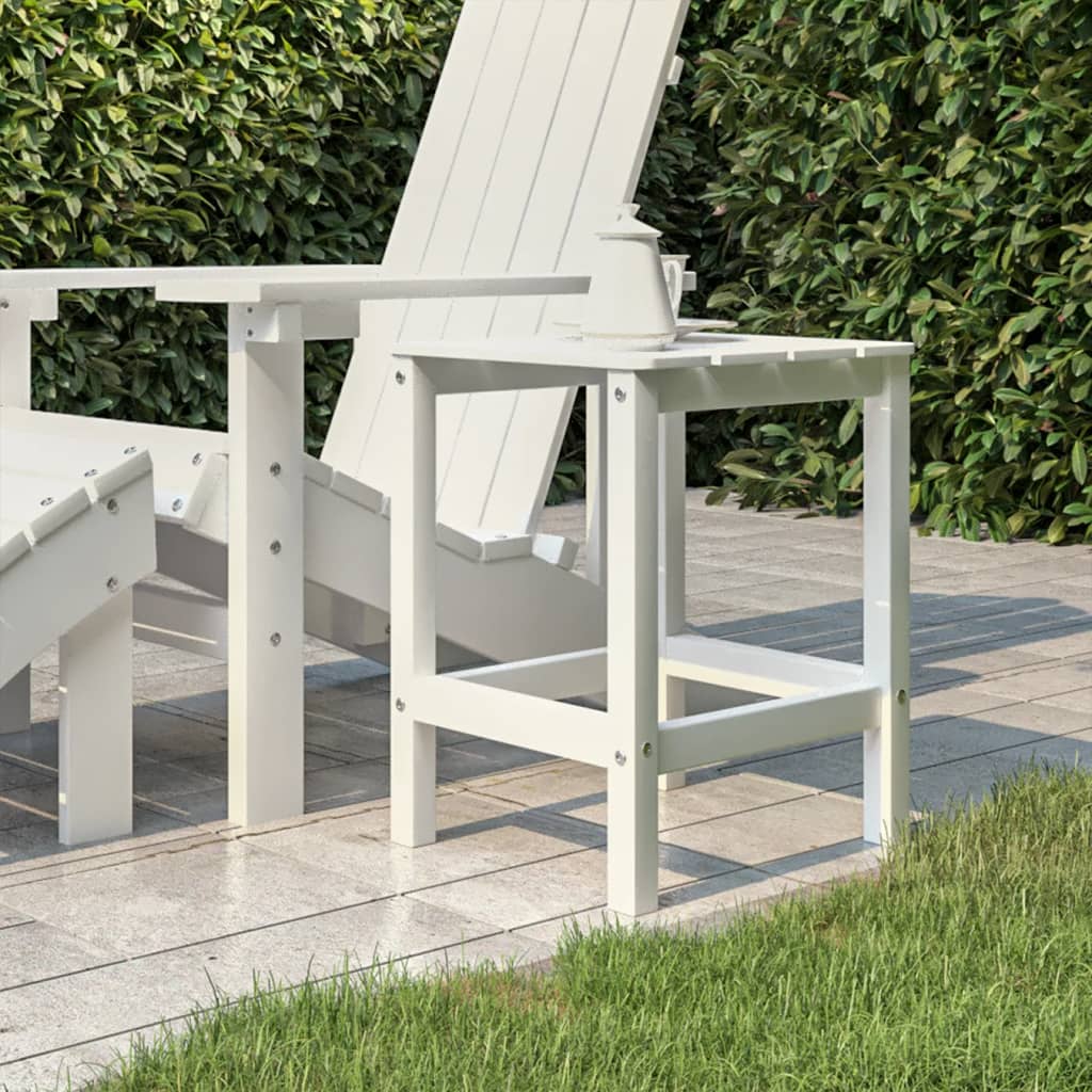 Adirondack-havebord 38x38x46 HDPE hvid