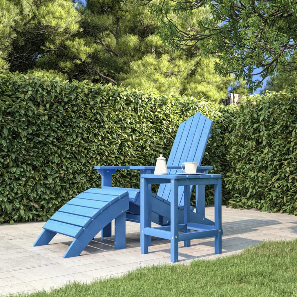 Adirondack-havebord 38x38x46 HDPE blå