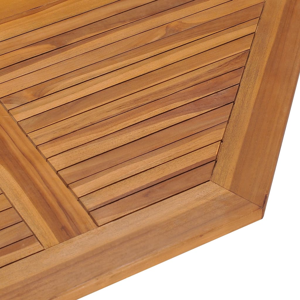 foldbart havebord 110x110x75 cm massivt teaktræ