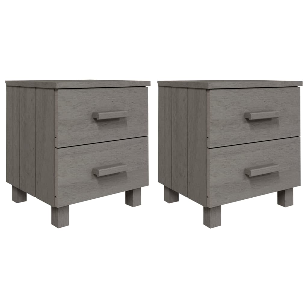 sengeskab HAMAR 2 stk. 40x35x44,5 cm massivt fyrretræ lysegrå