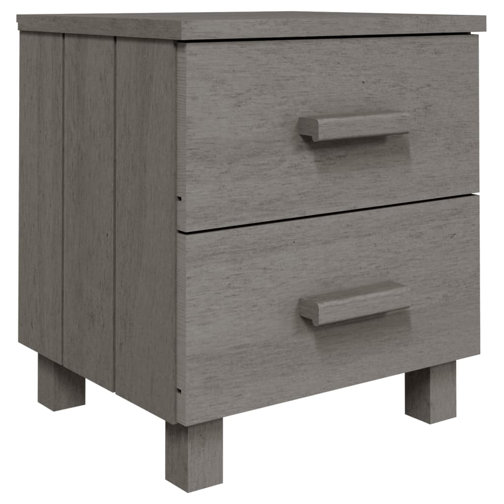 sengeskab HAMAR 2 stk. 40x35x44,5 cm massivt fyrretræ lysegrå