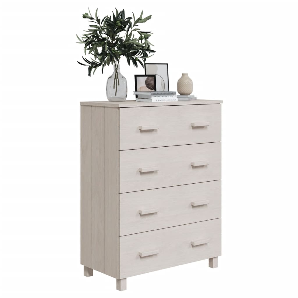 skænk HAMAR 79x40x103,5 cm massivt fyrretræ hvid