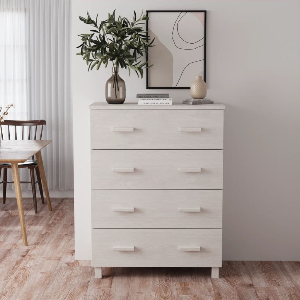 skænk HAMAR 79x40x103,5 cm massivt fyrretræ hvid