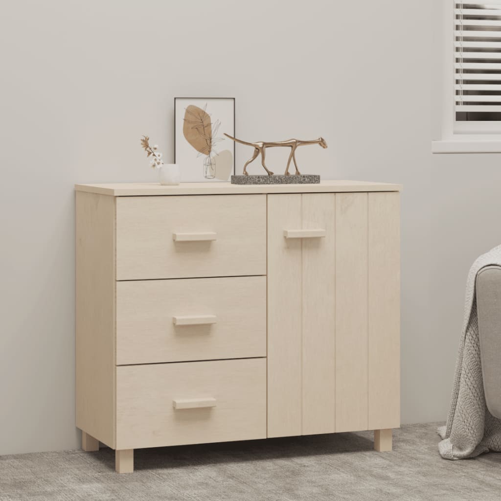 skænk HAMAR 90x40x80 cm massivt fyrretræ honningbrun