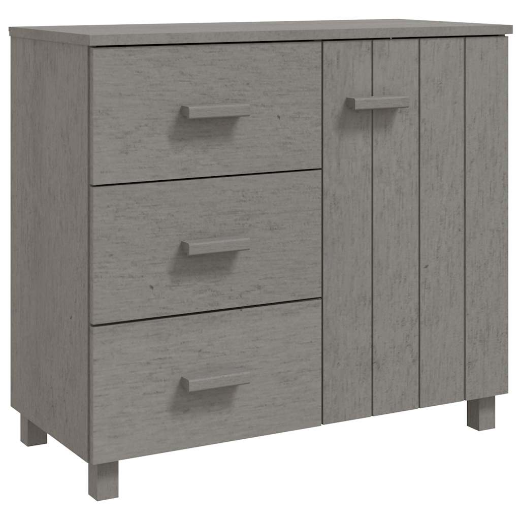 skænk HAMAR 90x40x80 cm massivt fyrretræ lysegrå