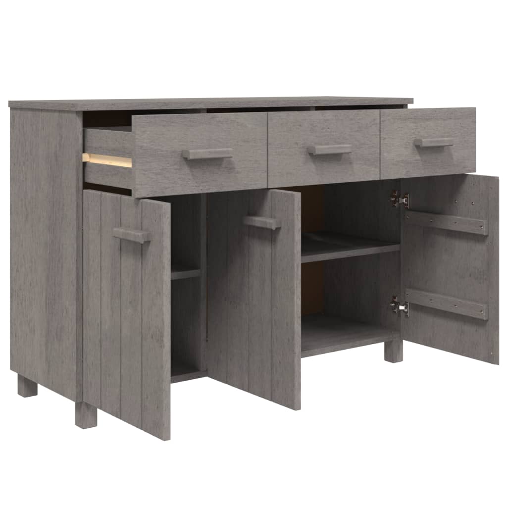 skænk HAMAR 113x40x80 cm massivt fyrretræ lysegrå