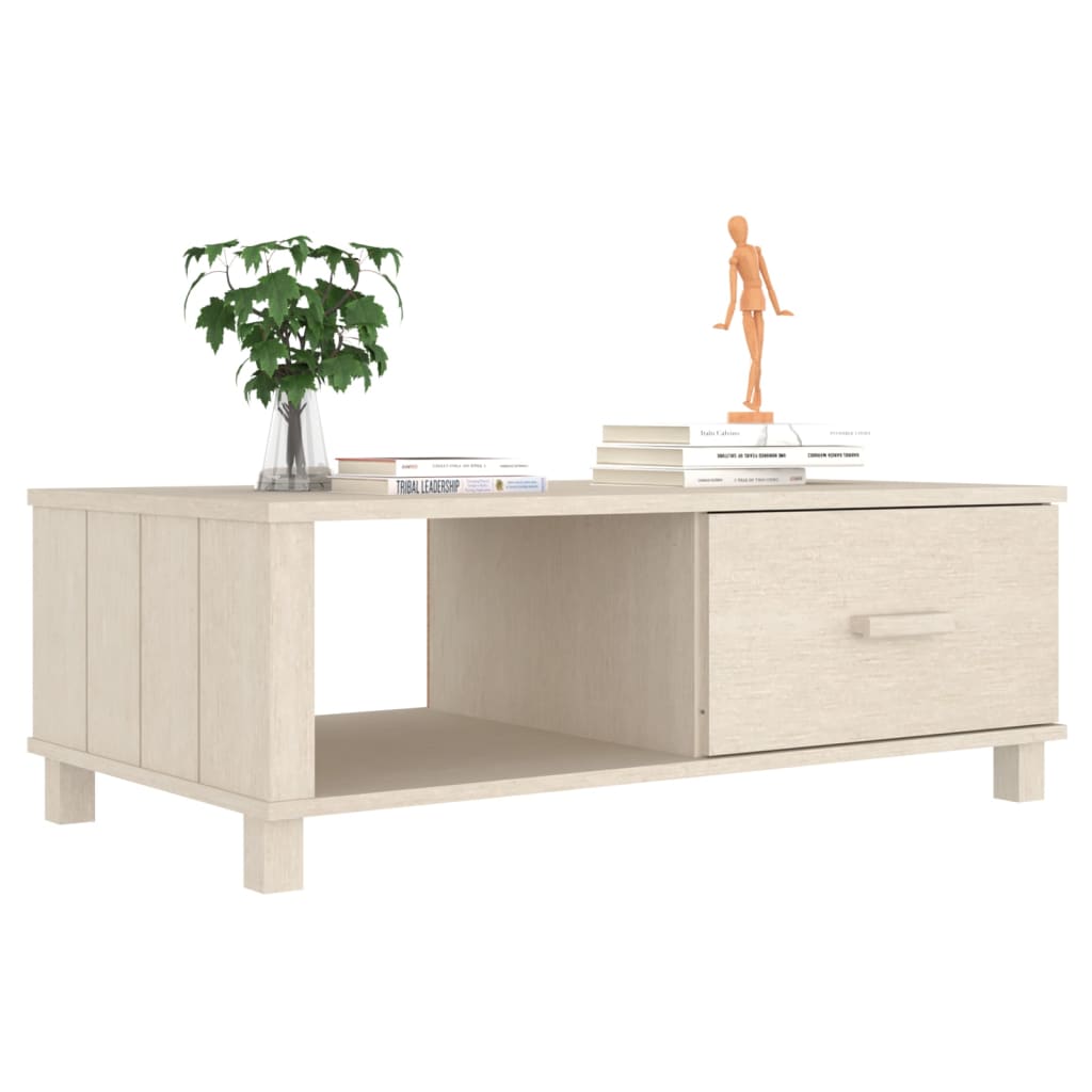 sofabord HAMAR 100x55x35 cm massivt fyrretræ honningbrun