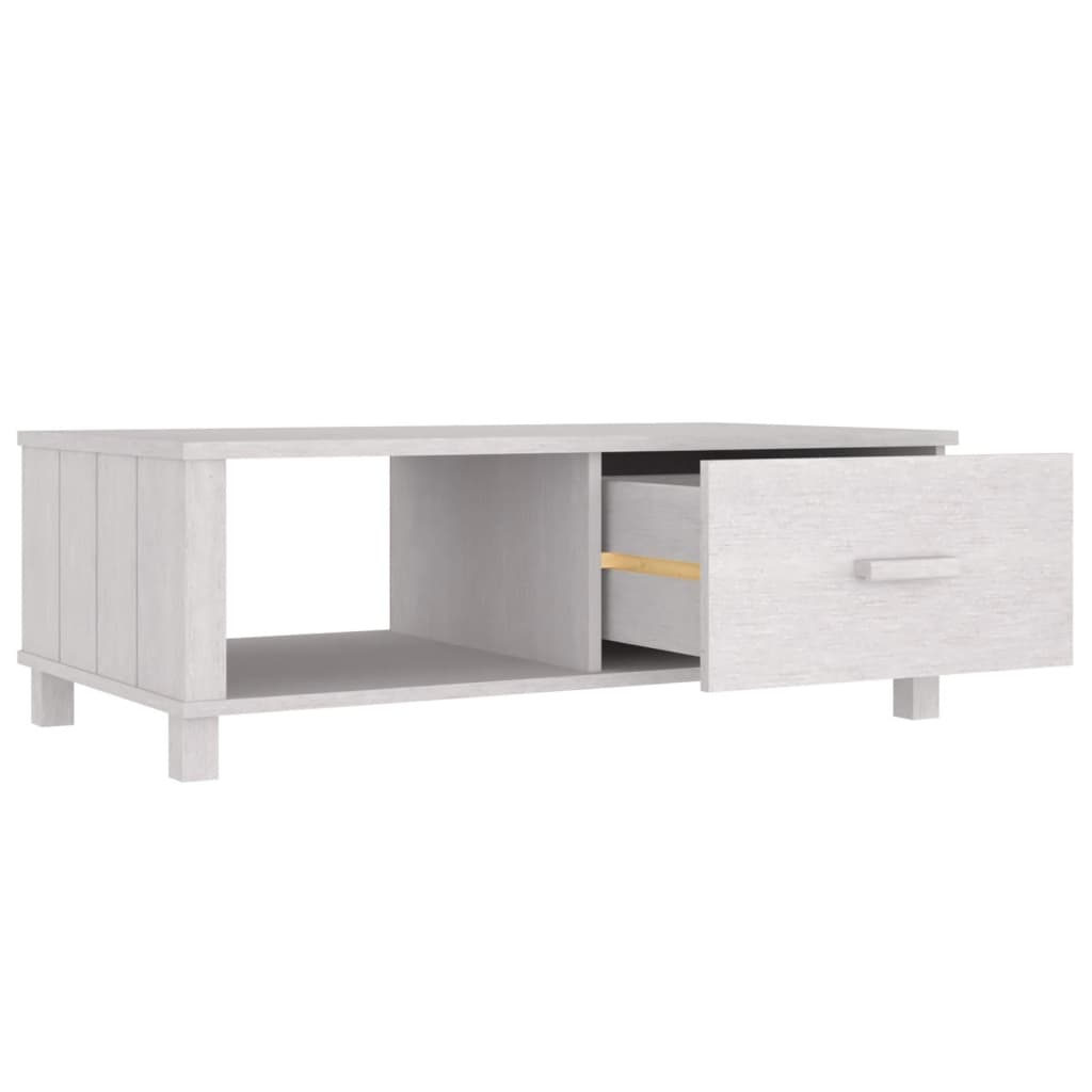 sofabord HAMAR 100x55x35 cm massivt fyrretræ hvid