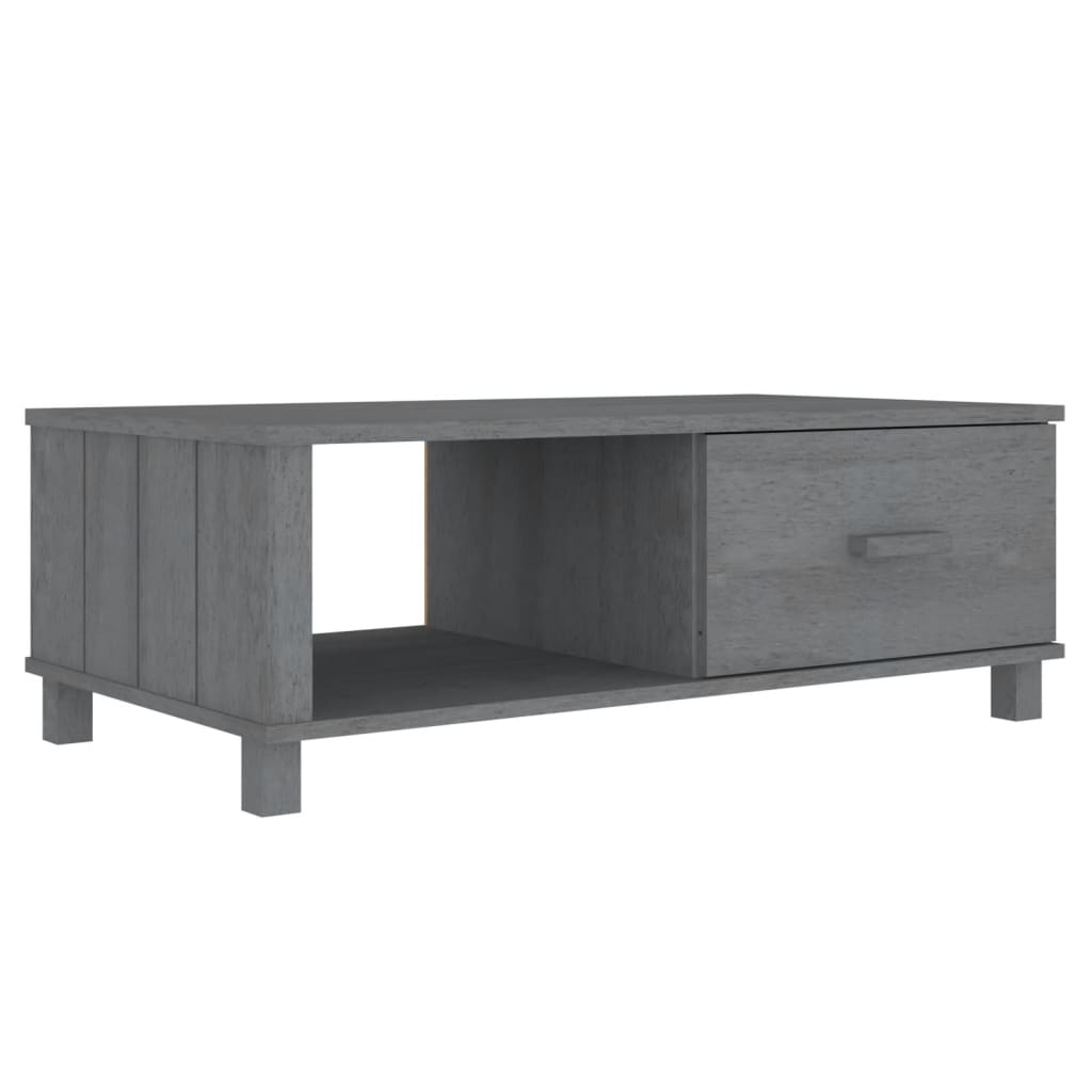 vidaXL sofabord HAMAR 100x55x35 cm massivt fyrretræ mørkegrå
