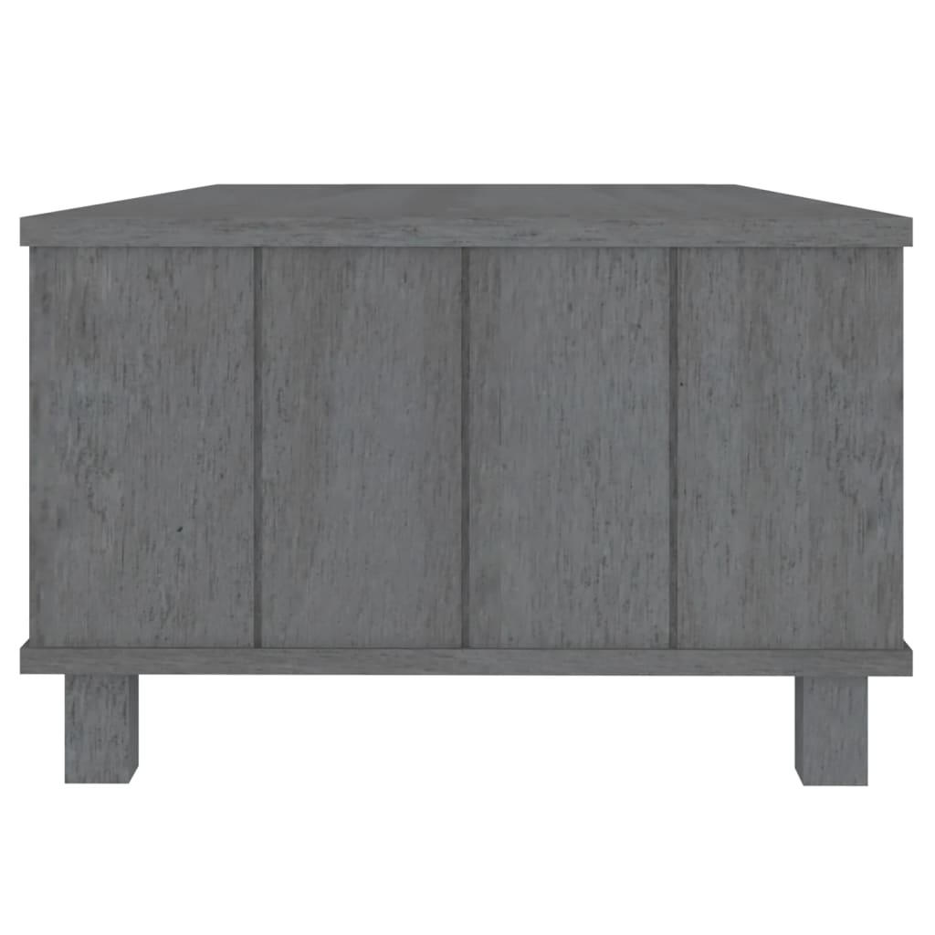 vidaXL sofabord HAMAR 100x55x35 cm massivt fyrretræ mørkegrå
