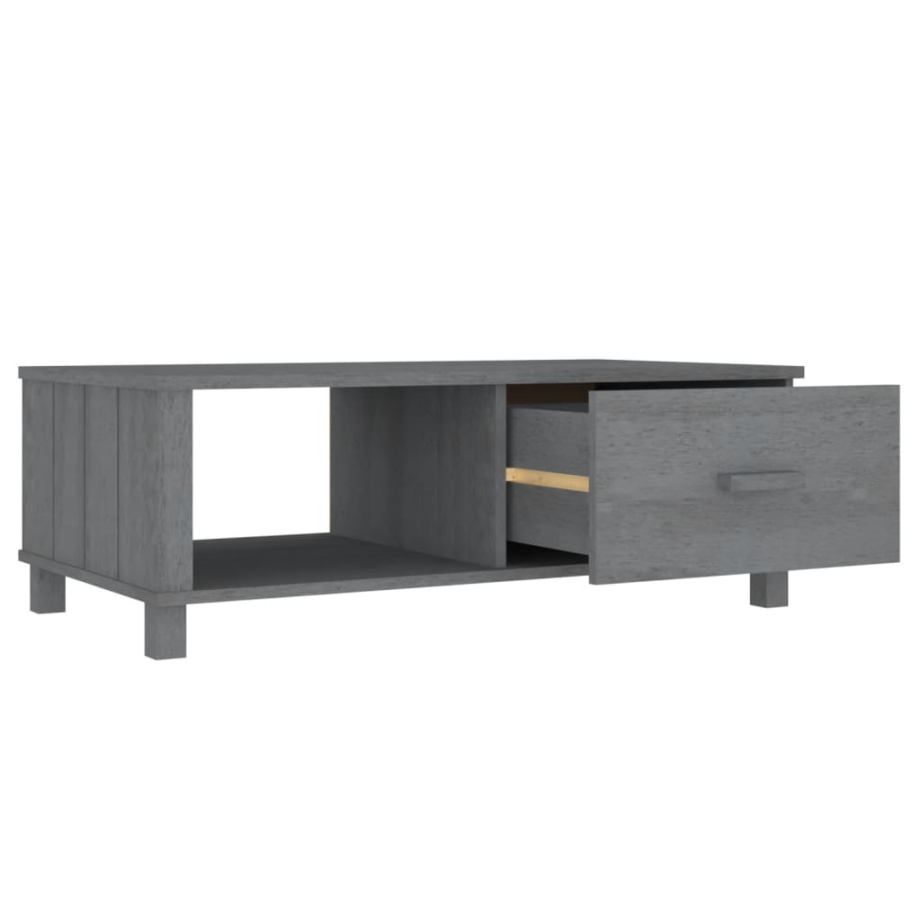 vidaXL sofabord HAMAR 100x55x35 cm massivt fyrretræ mørkegrå