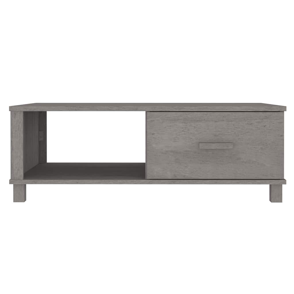 vidaXL sofabord HAMAR 100x55x35 cm massivt fyrretræ lysegrå