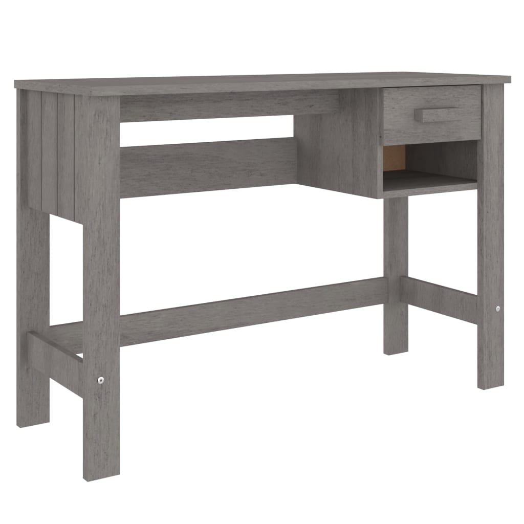 skrivebord HAMAR 110x40x75 cm massivt fyrretræ lysegrå