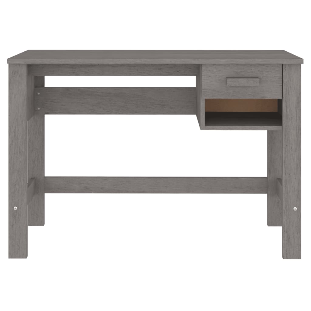 skrivebord HAMAR 110x40x75 cm massivt fyrretræ lysegrå