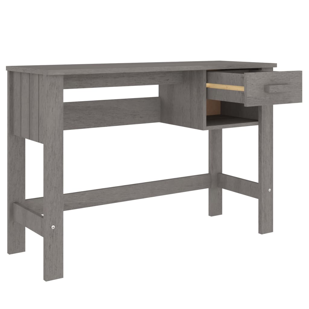skrivebord HAMAR 110x40x75 cm massivt fyrretræ lysegrå