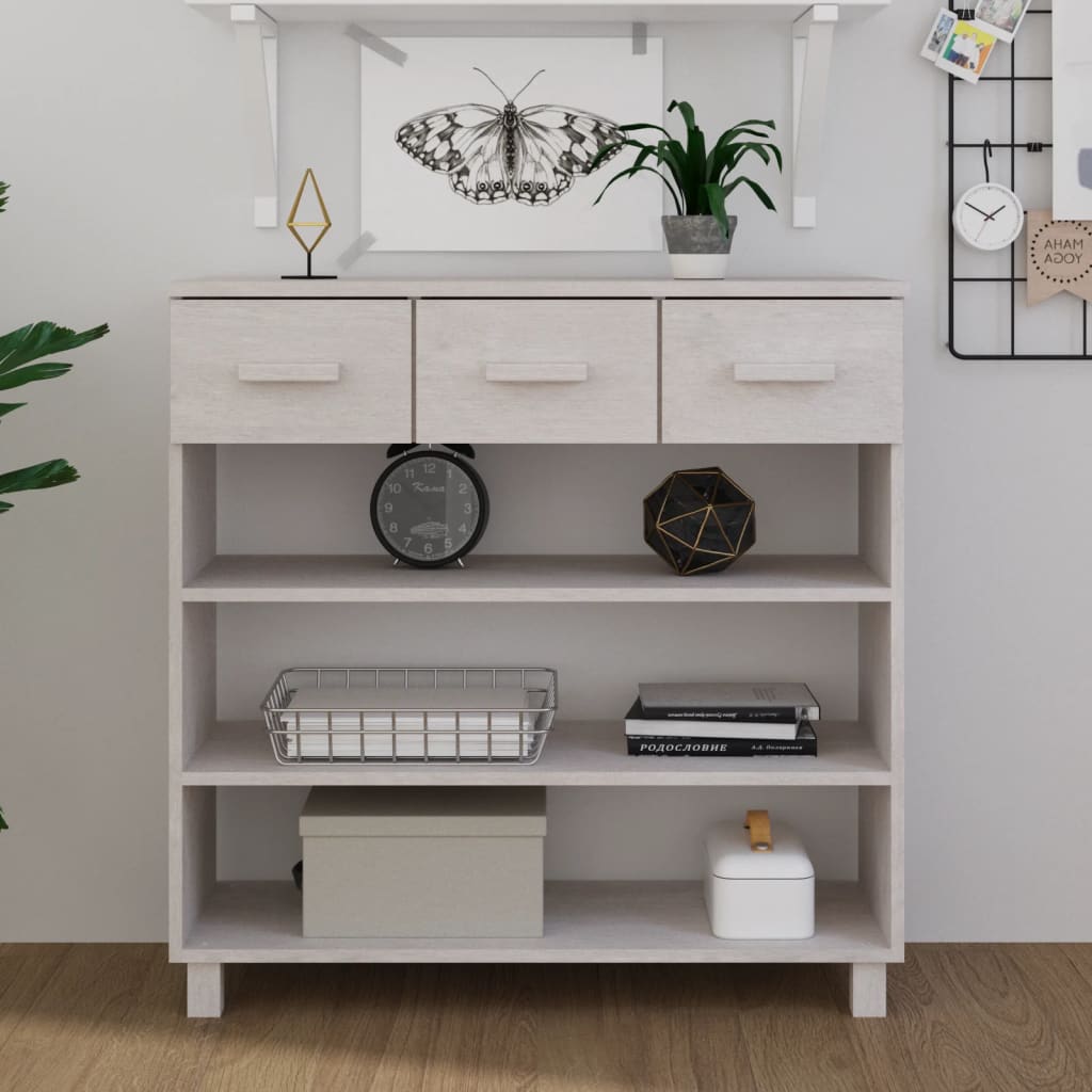 konsolbord HAMAR 90x35x90 cm massivt fyrretræ hvid