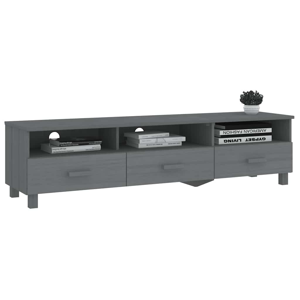 tv-skab HAMAR 158x40x40 cm massivt fyrretræ mørkegrå