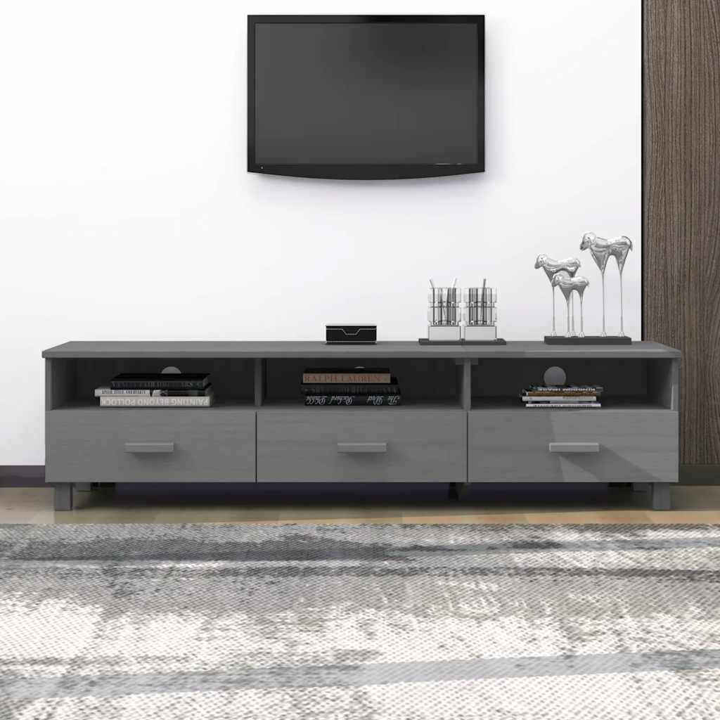 tv-skab HAMAR 158x40x40 cm massivt fyrretræ mørkegrå