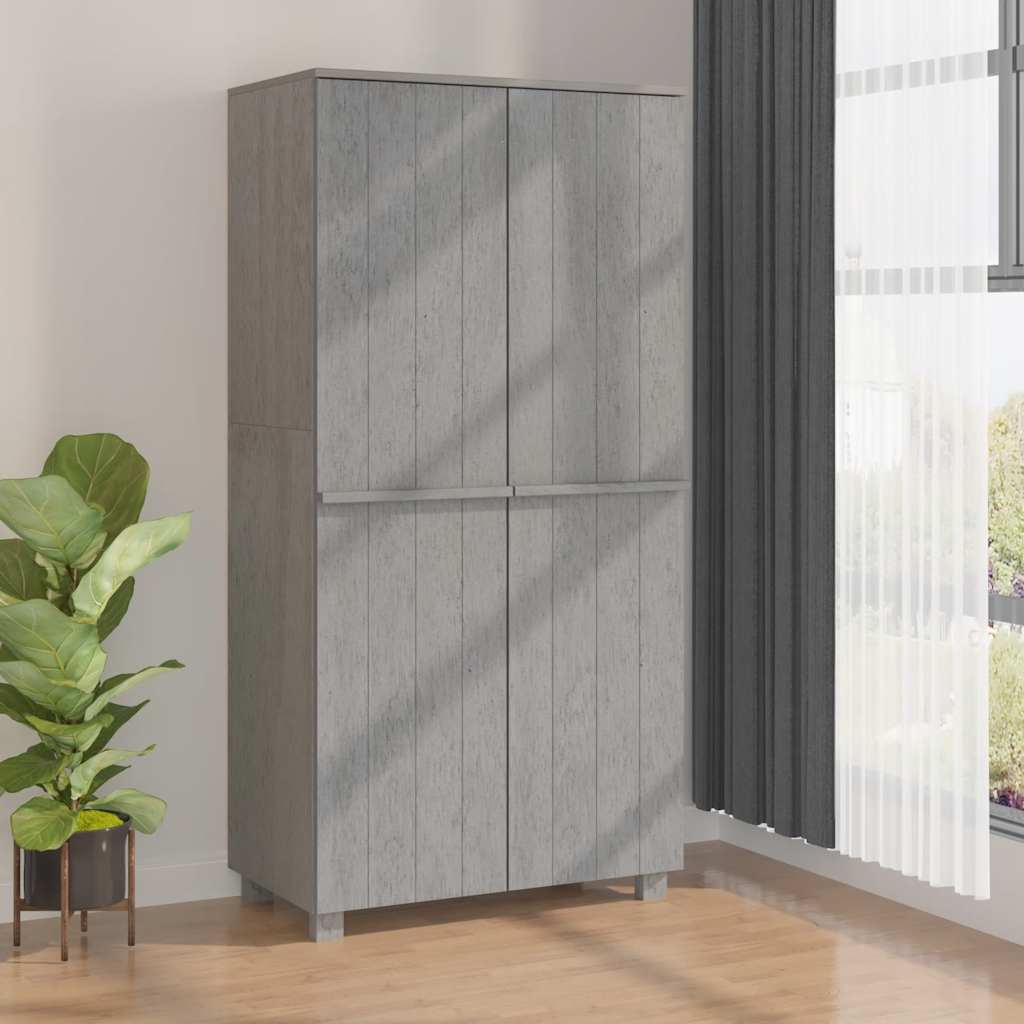 klædeskab HAMAR 89x50x180 cm massivt fyrretræ lysegrå