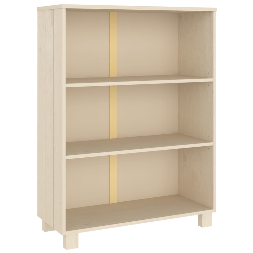 bogskab HAMAR 85x35x112 cm massivt fyrretræ honningbrun
