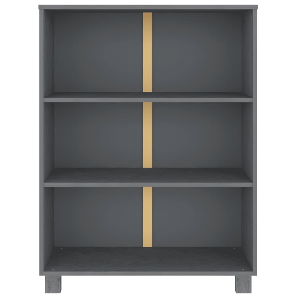 bogskab HAMAR 85x35x112 cm massivt fyrretræ mørkegrå